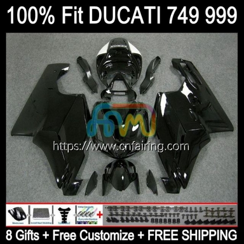 Injection Body For DUCATI Glossy Black 749-999 749S 999S 749 999 Bodywork 749 999 S R 03 04 05 06 749R 999R 2003 2004 2005 2006 OEM Fairings 125HM.1