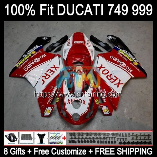 Bodys Injection For DUCATI 749R 999R 749S Red XEROX 749 999 2003 2004 2005 2006 Bodywork 999S 749-999 749 999 S R 03 04 05 06 OEM Fairing 125HM.50