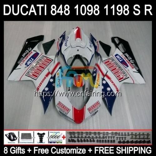 Injection OEM For DUCATI Red blue hot 848 1098 1198 S R 848R 1098R 1198R 2007 2008 2009 2010 2011 2012 1098S 1198S 07 08 09 10 11 12 Fairing 123HM.80