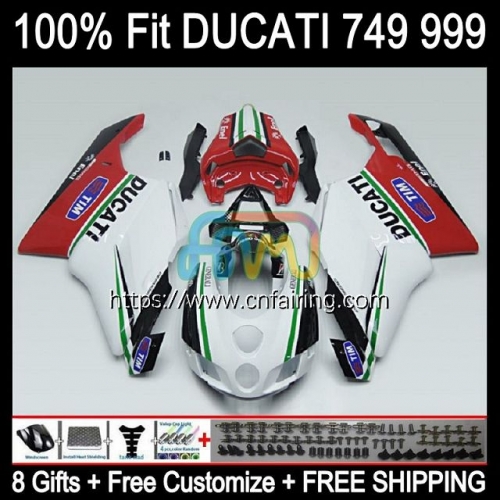 Bodys Injection For DUCATI 749R 999R 749S 749 999 2003 2004 2005 2006 RED WHITE Bodywork 999S 749-999 749 999 S R 03 04 05 06 OEM Fairing 125HM.56