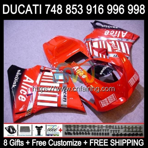 Injection For DUCATI 916R 998R 748S Factory Red 853S 916S 996S 998S 1994 1999 2000 2001 2002 748 853 916 996 998 S R 94 99 00 01 02 Fairing 126HM.84