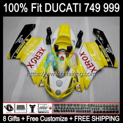 Bodys Injection For DUCATI 749R 999R 749S 749 999 2003 2004 2005 2006 Bodywork 999S 749-999 749 999 S R XEROX Yellow 03 04 05 06 OEM Fairing 125HM.48