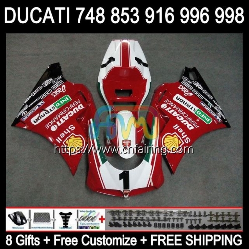 Injection For DUCATI 748 853 White red blk 916 996 998 S R 748S 853S 916S 996S 998S 94 99 00 01 02 916R 998R 1994 1999 2000 2001 2002 Fairing 126HM.29