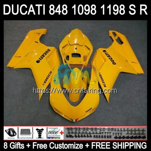 Injection For DUCATI 848R 1098R 1198R 848 1098 1198 S R 848S 1098S 07 Stock Yellow 08 09 10 11 12 1198S 2007 2008 2009 2010 2011 2012 Fairing 123HM.74