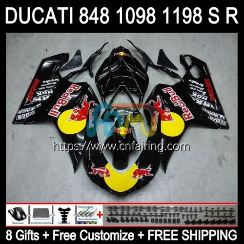 Injection OEM For DUCATI 848 1098 1198 S R 848R 1098R 1198R 2007 2008 2009 2010 2011 2012 1098S Red Bull 1198S 07 08 09 10 11 12 Fairing 123HM.91