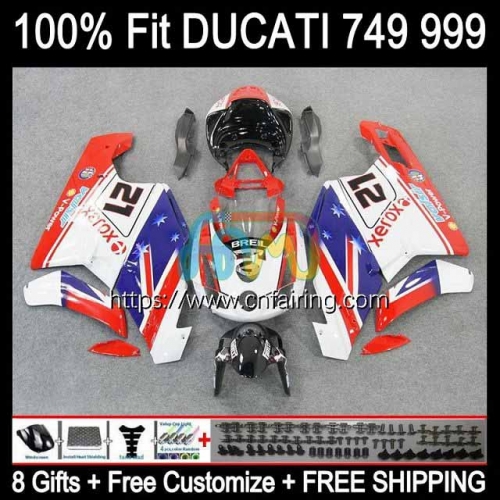 Injection Body For DUCATI 749-999 749S 999S 749 999 Bodywork 749 999 S R 03 04 05 06 749R Red blue hot 999R 2003 2004 2005 2006 OEM Fairings 125HM.7