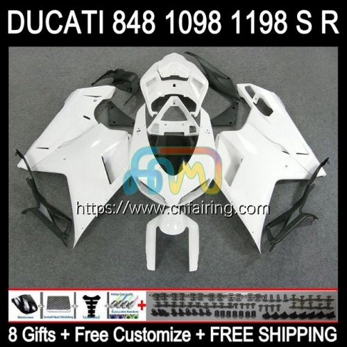 Injection For DUCATI 848R 1098R White black 1198R 848 1098 1198 S R 848S 1098S 07 08 09 10 11 12 1198S 2007 2008 2009 2010 2011 2012 Fairing 123HM.20