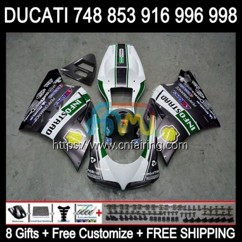 Injection For DUCATI Grey White 916S 996S 998S 748S 853S 748 853 916 1994 1995 1996 1997 1998 996 998 S R 748R 996R 94 95 96 97 98 Fairing 124HM.53