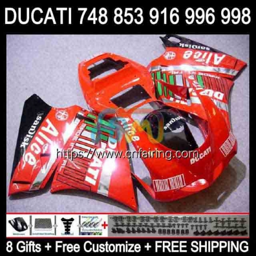 Injection For DUCATI 916S 996S 998S 748S 853S 748 853 916 1994 1995 1996 1997 1998 996 998 S R 748R Red ALICE 996R 94 95 96 97 98 Fairing 124HM.63