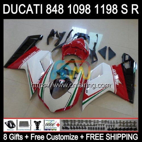 Injection OEM For DUCATI 848 1098 1198 S R 848R 1098R 1198R 2007 2008 2009 2010 2011 2012 1098S 1198S Red green 07 08 09 10 11 12 Fairing 123HM.108