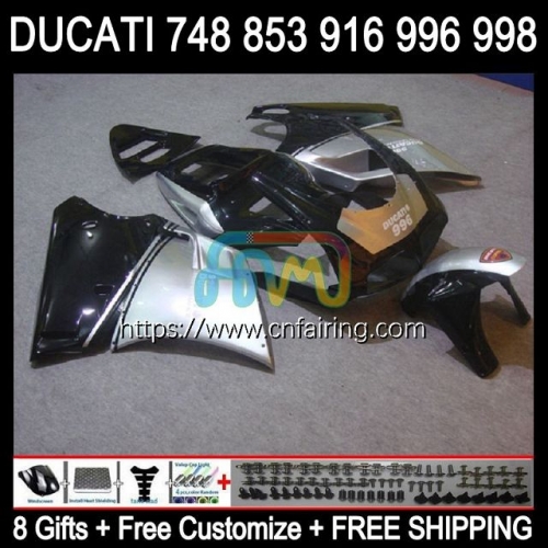 Injection For DUCATI 916R 998R 748S 853S 916S 996S 998S 1994 1999 2000 2001 2002 Black silver 748 853 916 996 998 S R 94 99 00 01 02 Fairing 126HM.87