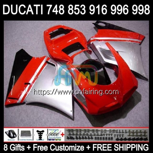 Injection For DUCATI 748 853 916 996 998 S R 748S 853S 916S Red Silvery 996S 998S 94 99 00 01 02 916R 998R 1994 1999 2000 2001 2002 Fairing 126HM.47