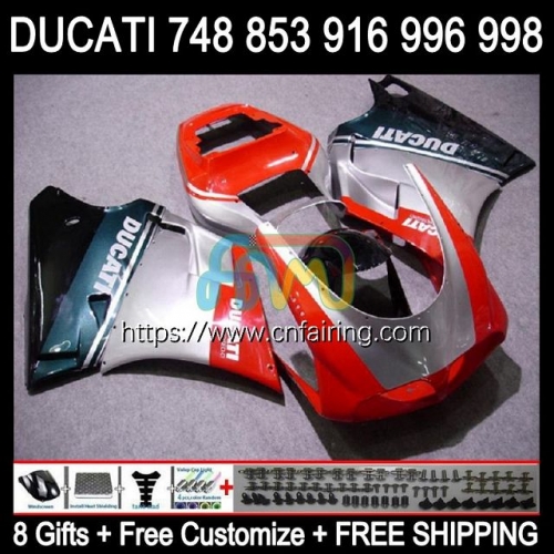 Injection For DUCATI 916R 998R 748S 853S 916S 996S 998S 1994 1999 2000 2001 2002 748 853 Silver red 916 996 998 S R 94 99 00 01 02 Fairing 126HM.88