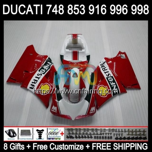 Injection For DUCATI 748S 853S 916S 996S White red 998S 748 853 916 996 998 S R 94 95 96 97 98 748R 996R 1994 1995 1996 1997 1998 Fairing 124HM.39