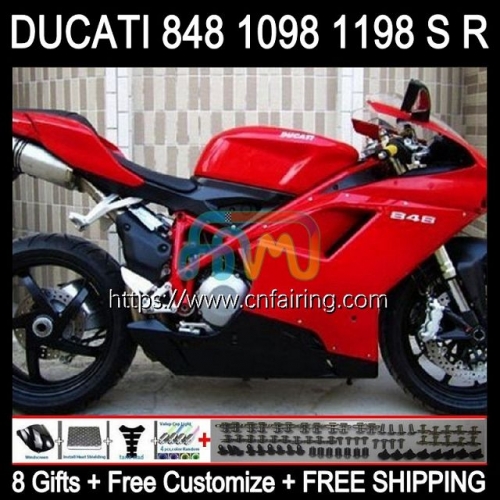 Injection For DUCATI 848R 1098R 1198R 848 1098 1198 S R 848S 1098S All red hot 07 08 09 10 11 12 1198S 2007 2008 2009 2010 2011 2012 Fairing 123HM.38