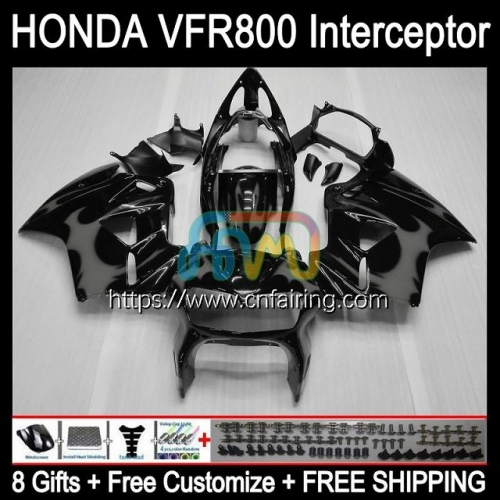 Body For HONDA Interceptor VFR-800R VFR800RR VFR800R VFR-800 1998 1999 2000 2001 VFR800 VFR 800RR 800 R RR 98 99 00 01 Fairings Grey Flames 128HM.79