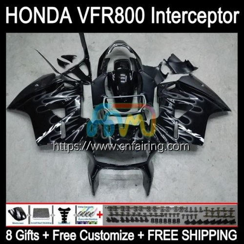 Body For HONDA Interceptor VFR-800R VFR800RR VFR800R VFR-800 1998 1999 2000 2001 VFR800 VFR 800RR 800 R RR 98 99 00 01 Fairings 128HM.47 Silver Flames