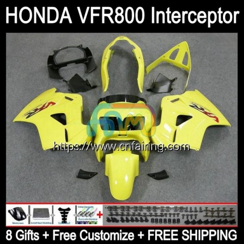 Body Kit For HONDA VFR800RR Interceptor VFR800R VFR800 VFR-800 VFR 800RR 800 RR Stock yellow 98 99 00 01 VFR-800R 1998 1999 2000 2001 Fairing 128HM.25
