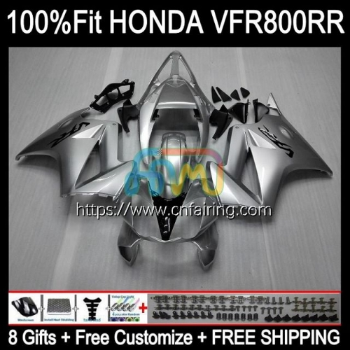 Injection For HONDA VFR800RR Interceptor VFR800 VFR 800RR Gloss Silver 800 RR 02 03 04 05 06 07 VFR800R 2002 2003 2004 2005 2006 2007 Fairing 129HM.32