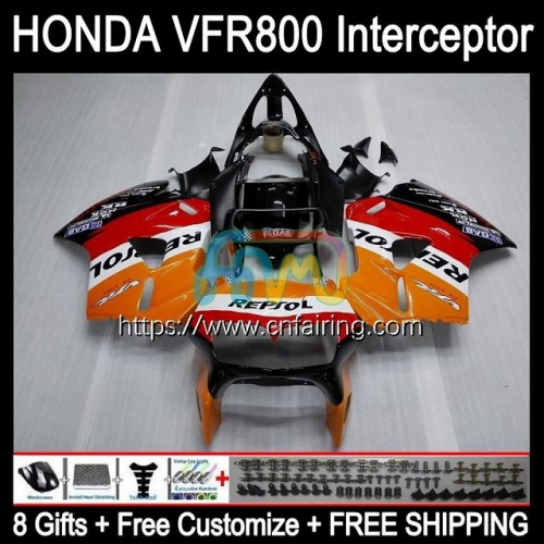 Body Kit For HONDA VFR800RR Interceptor VFR800R VFR800 VFR-800 VFR 800RR 800 RR 98 99 00 01 VFR-800R 1998 1999 2000 2001 Hot Orange Fairing 128HM.39