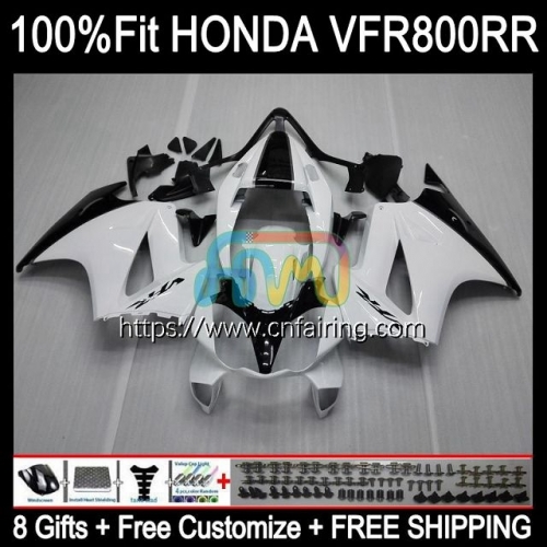 Injection For HONDA VFR800RR Interceptor VFR800 VFR 800RR 800 RR 02 03 04 05 06 07 VFR800R WHITE BLACK 2002 2003 2004 2005 2006 2007 Fairing 129HM.34