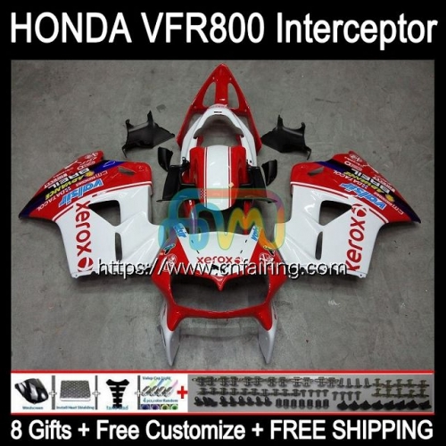 Body Kit For HONDA VFR800RR Interceptor VFR800R VFR800 White red VFR-800 VFR 800RR 800 RR 98 99 00 01 VFR-800R 1998 1999 2000 2001 Fairing 128HM.49