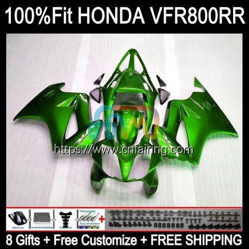 Injection For HONDA VFR800 Interceptor VFR800RR 2002 2003 2004 2005 2006 2007 VFR800R VFR 800RR 800 R RR 03 04 05 06 07 Fairing Gloss green 129HM.59