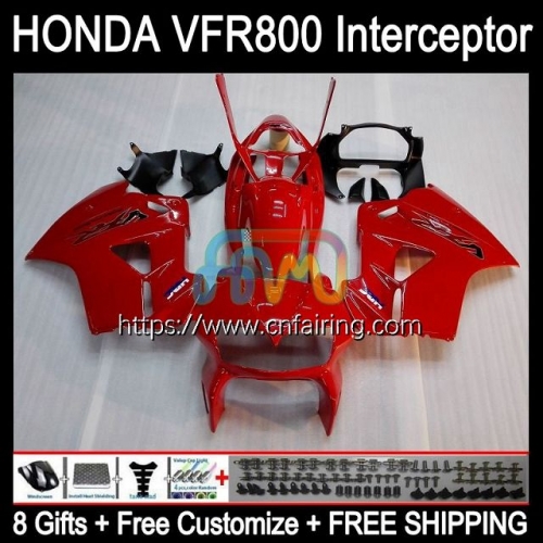 Body Kit For HONDA VFR800RR Factory Red Interceptor VFR800R VFR800 VFR-800 VFR 800RR 800 RR 98 99 00 01 VFR-800R 1998 1999 2000 2001 Fairing 128HM.37