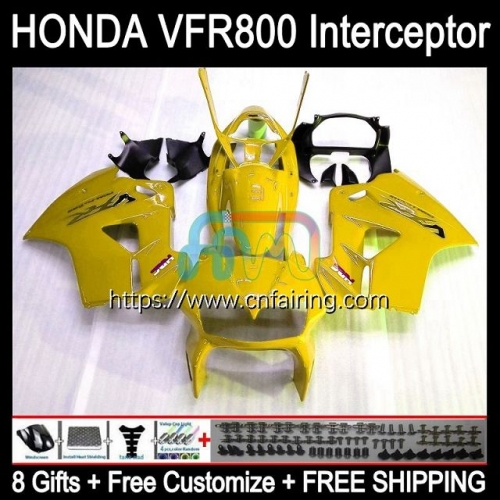 Body For HONDA Interceptor VFR-800R VFR800RR VFR800R VFR-800 1998 1999 2000 2001 VFR800 VFR 800RR 800 R RR 98 99 00 01 Fairings Light Yellow 128HM.62