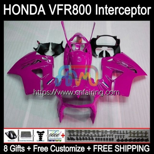 Body For HONDA Interceptor VFR-800R VFR800RR VFR800R VFR-800 1998 1999 2000 2001 VFR800 VFR 800RR 800 R RR Glossy Rose 98 99 00 01 Fairings 128HM.60