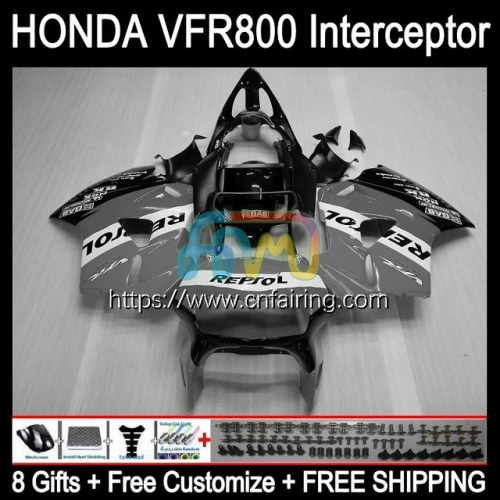 Body For HONDA Interceptor VFR-800R Repsol Grey VFR800RR VFR800R VFR-800 1998 1999 2000 2001 VFR800 VFR 800RR 800 R RR 98 99 00 01 Fairings 128HM.71
