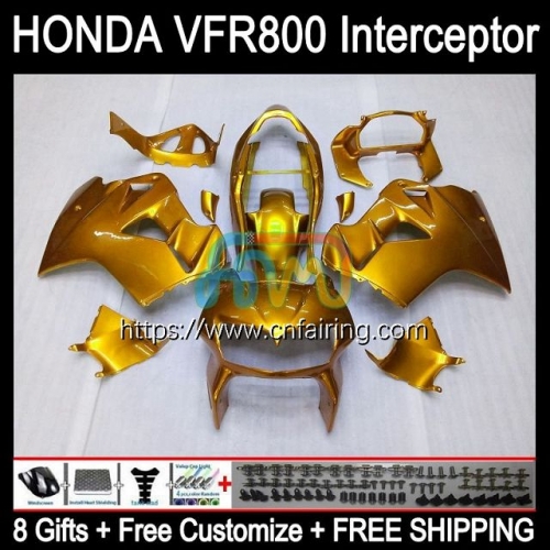 Body For HONDA Interceptor VFR-800R VFR800RR VFR800R VFR-800 1998 1999 2000 2001 VFR800 VFR 800RR 800 R RR 98 99 00 01 Fairings Gloss Golden 128HM.85