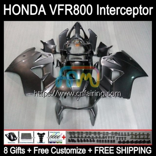 Body Kit For HONDA VFR800RR Glossy Grey Interceptor VFR800R VFR800 VFR-800 VFR 800RR 800 RR 98 99 00 01 VFR-800R 1998 1999 2000 2001 Fairing 128HM.35