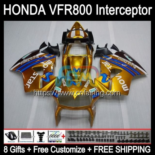 Body Kit For HONDA VFR800RR Interceptor VFR800R Gold Movistar VFR800 VFR-800 VFR 800RR 800 RR 98 99 00 01 VFR-800R 1998 1999 2000 2001 Fairing 128HM.4