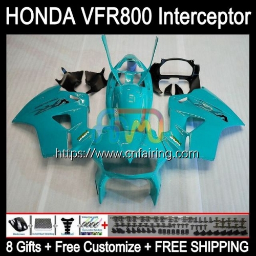 Body For HONDA Interceptor VFR-800R VFR800RR VFR800R VFR-800 1998 1999 2000 2001 VFR800 VFR 800RR 800 R Glossy Cyan RR 98 99 00 01 Fairings 128HM.57