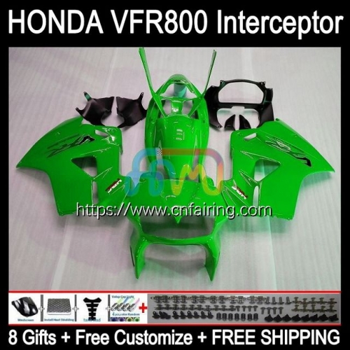 Body For HONDA Interceptor VFR-800R VFR800RR VFR800R VFR-800 1998 1999 2000 2001 VFR800 Green black VFR 800RR 800 R RR 98 99 00 01 Fairings 128HM.56