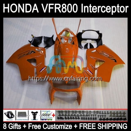 Body For HONDA Interceptor VFR-800R VFR800RR Gloss Orange VFR800R VFR-800 1998 1999 2000 2001 VFR800 VFR 800RR 800 R RR 98 99 00 01 Fairings 128HM.61