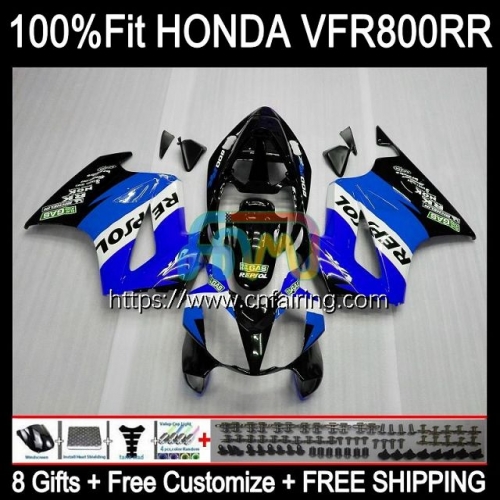 Injection For HONDA VFR800 Interceptor VFR800RR 2002 2003 2004 2005 2006 2007 VFR800R VFR 800RR 800 R RR 03 04 05 06 07 Fairing Repsol Blue 129HM.68