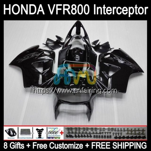 Body Kit For HONDA VFR800RR Interceptor VFR800R VFR800 VFR-800 VFR 800RR 800 Gloss black RR 98 99 00 01 VFR-800R 1998 1999 2000 2001 Fairing 128HM.44