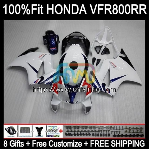 Injection For HONDA VFR800RR Interceptor VFR800 WHITE BLUE VFR 800RR 800 RR 02 03 04 05 06 07 VFR800R 2002 2003 2004 2005 2006 2007 Fairing 129HM.36