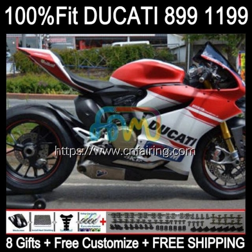 Injection Body For DUCATI 1199 White red hot Panigale 899R 1199R 899S 899 1199 S R 12 13 14 15 16 1199S 2012 2013 2014 2015 2016 OEM Fairings 127HM.31