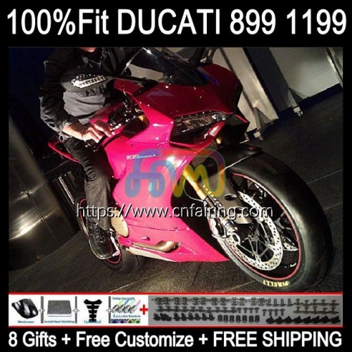 Injection Body For DUCATI 1199 Panigale 899R 1199R 899S 899 1199 S R 12 13 14 15 16 Glossy Pink 1199S 2012 2013 2014 2015 2016 OEM Fairings 127HM.7
