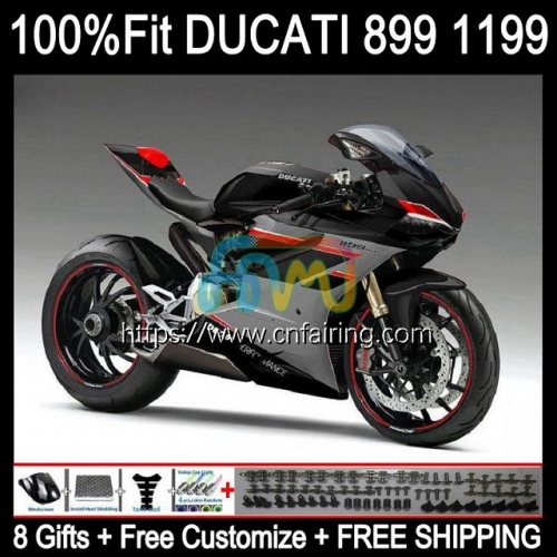 Injection Body For DUCATI 1199 Panigale Black Grey 899R 1199R 899S 899 1199 S R 12 13 14 15 16 1199S 2012 2013 2014 2015 2016 OEM Fairings 127HM.29