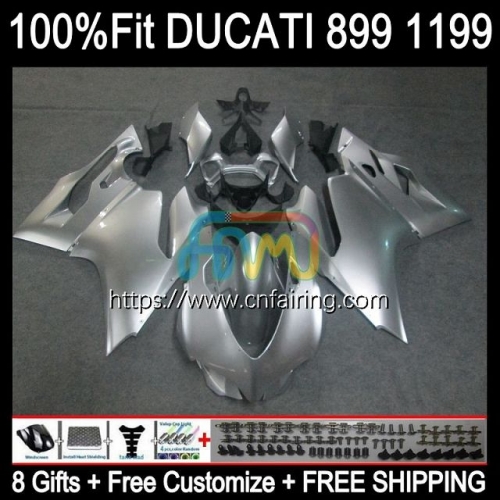 Injection Bodys For DUCATI 899 1199 S R Panigale 899R 1199R 2012 2013 2014 2015 2016 1199S 899 899S 12 13 14 15 16 OEM Gloss Silver Fairings 127HM.67