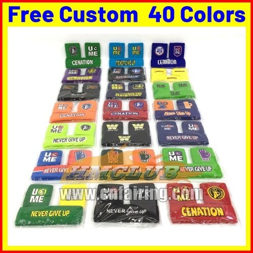 3 PCS / Set John Cena Last Time Is Now Farewell Tour Wristband Combo Wrist Sweatbands Tennis Sport Wristbands Volleyball Gym Wrist Brace Support Sweat Band Bracelet Wrestling Sports Protective Kit 100% Cotton Sweatband Set