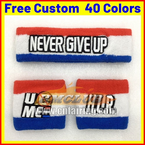 Cotton Embroidery Wrist Sweatband Tennis Wrestling Sports Wristband Volleyball Gym Wrist Brace Support Sweat Band Towel Bracelet
