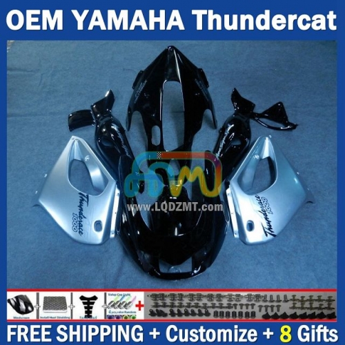 Silver Black OEM Full Body Kit For YAMAHA Thunderace YZF1000R 96-07 YZF-1000R 1996-2007 Years 96 97 98 99 00 01 02 03 05 06 07 202No.44 YZF 1000R 1000 R 1996 1997 1998 1999 2000 2001 2002 2003 2004 2005 2006 2007 Motorcycle Fairing Kit With Free Shipping