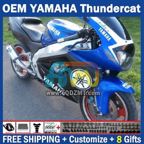 Lucky Blue OEM Full Body Kit For YAMAHA Thunderace YZF1000R 96-07 YZF-1000R 1996-2007 Years 96 97 98 99 00 01 02 03 05 06 07 202No.88 YZF 1000R 1000 R 1996 1997 1998 1999 2000 2001 2002 2003 2004 2005 2006 2007 Motorcycle Fairing Kit With Free Shipping