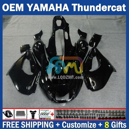 All Black OEM Full Body Kit For YAMAHA Thunderace YZF1000R 96-07 YZF-1000R 1996-2007 Years 96 97 98 99 00 01 02 03 05 06 07 202No.45 YZF 1000R 1000 R 1996 1997 1998 1999 2000 2001 2002 2003 2004 2005 2006 2007 Motorcycle Fairing Kit With Free Shipping
