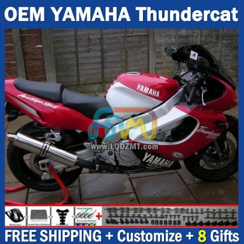 Red White OEM Full Body Kit For YAMAHA Thunderace YZF1000R 96-07 YZF-1000R 1996-2007 Years 96 97 98 99 00 01 02 03 05 06 07 202No.111 YZF 1000R 1000 R 1996 1997 1998 1999 2000 2001 2002 2003 2004 2005 2006 2007 Motorcycle Fairing Kit With Free Shipping